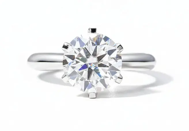 925 Sterling Silver VVS1 Moissanite Solitaire Engagement Ring