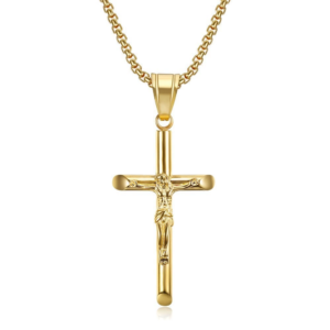 Christian Jesus Gold-plated Cross Pendant Necklace