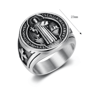 Fashionable retro stainless steel gold-plated Christian pastor ring for men's jewelry